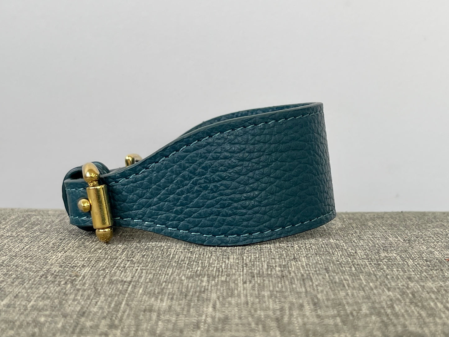 Super soft leather Whippet collar - Mallard Green
