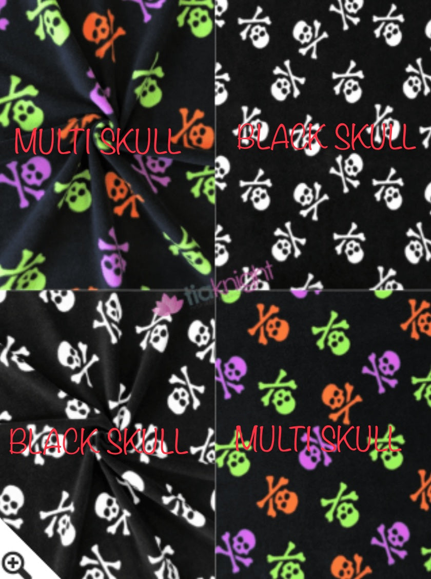 Ready to send Italian Greyhound puppy vest with harness hole - Black and white skulls