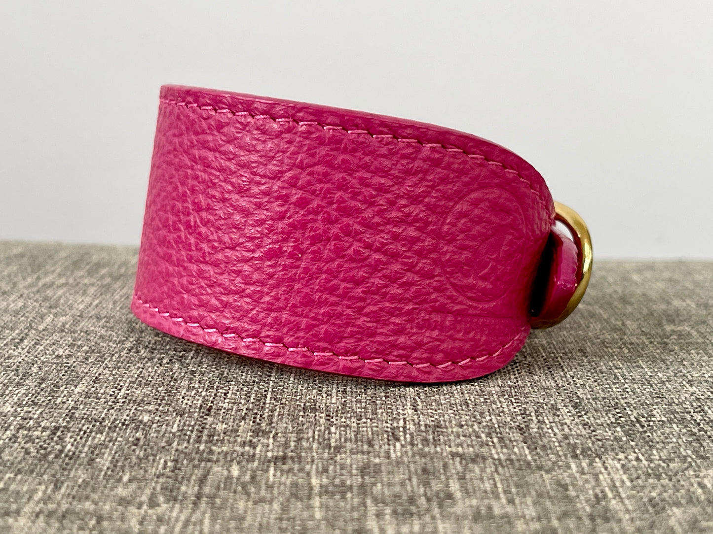 Super soft leather Italian Greyhound collar - Passion Pink