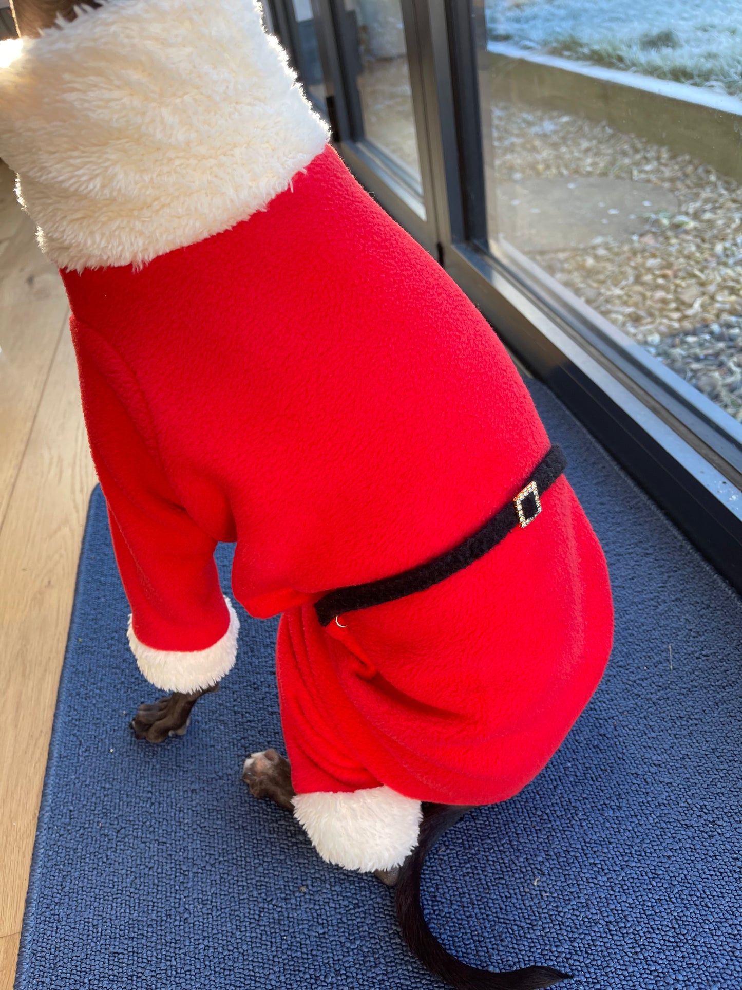 Santa suit. Italian Greyhound father Christmas fleece onesie jumper. Iggy jumpsuit. All sizes - MADE TO ORDER
