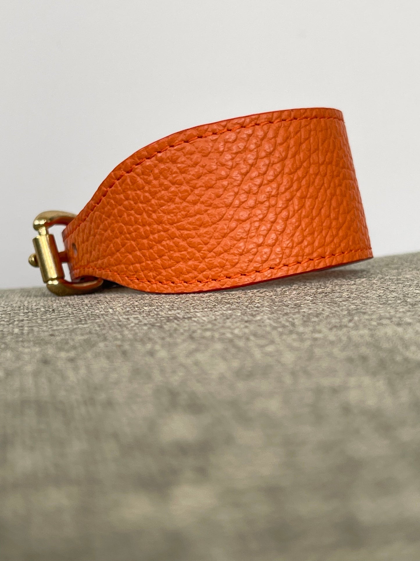 Super soft leather Whippet collar - Burnt Orange