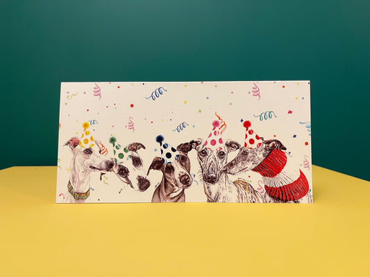 Whippet birthday/greetings card. Whippet real good