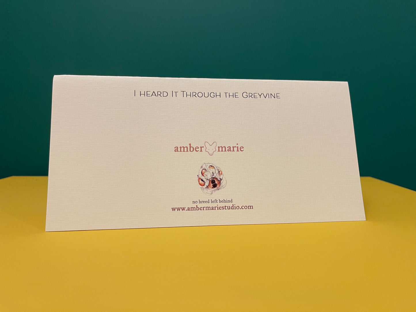 Greyhound birthday/greetings card. I heard it through the greyvine