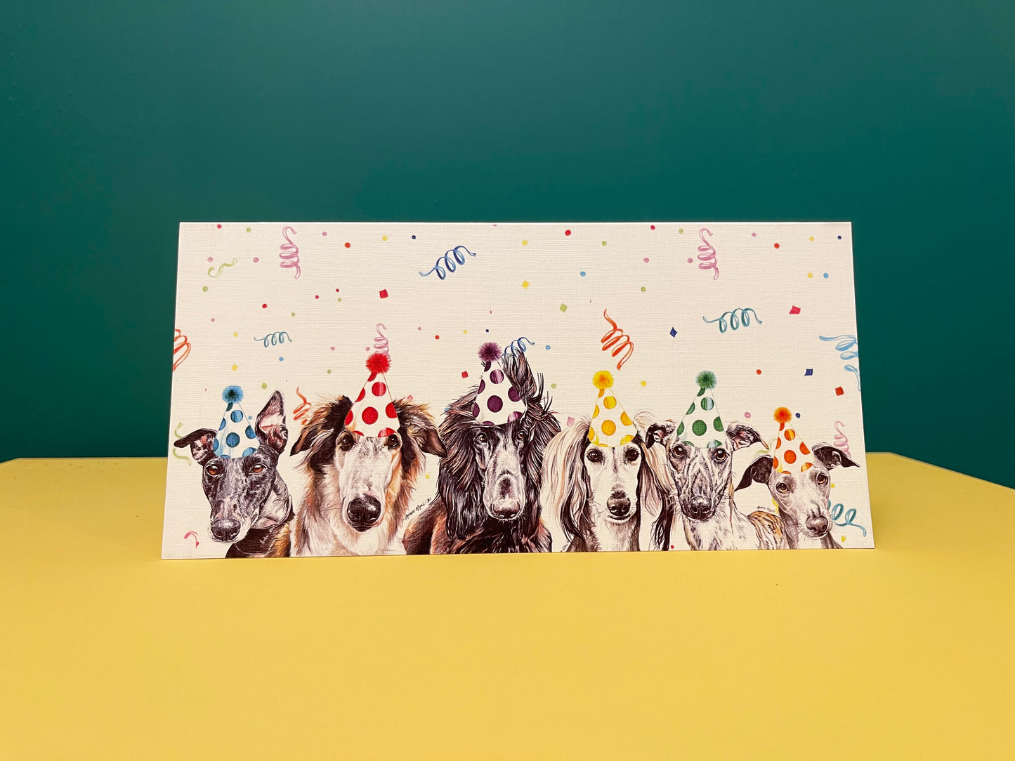 Sighthound birthday/greetings card. Love at first sighthound