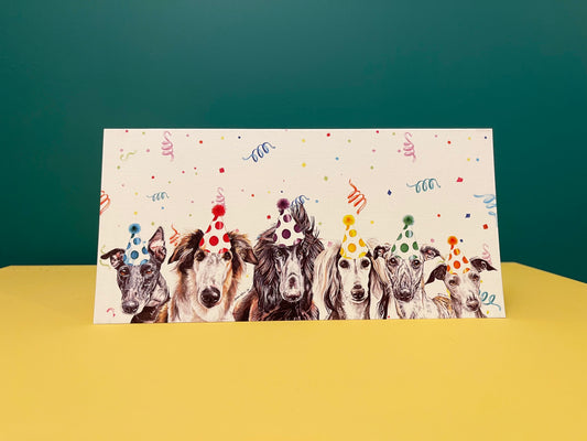 Sighthound birthday/greetings card. Love at first sighthound
