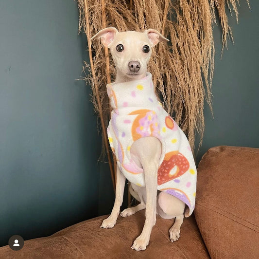 Made to order Italian Greyhound fleece vest jumper size XXL - Patterned fleece