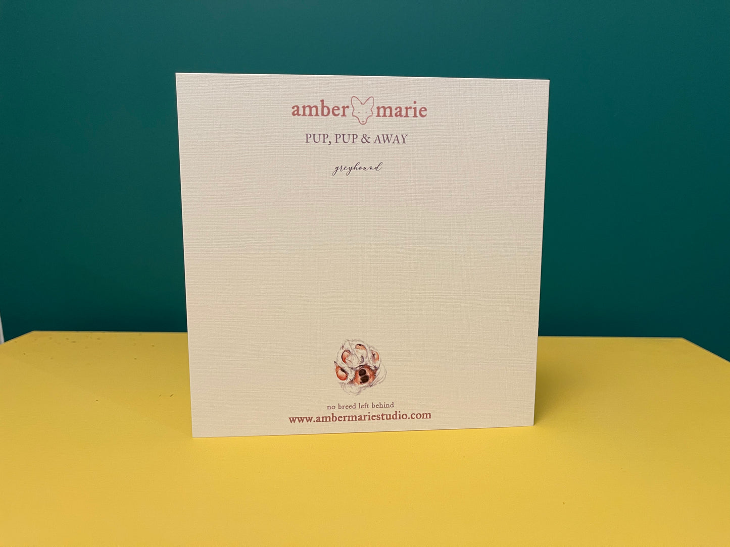 Greyhound birthday/greetings card. Pup, up and away