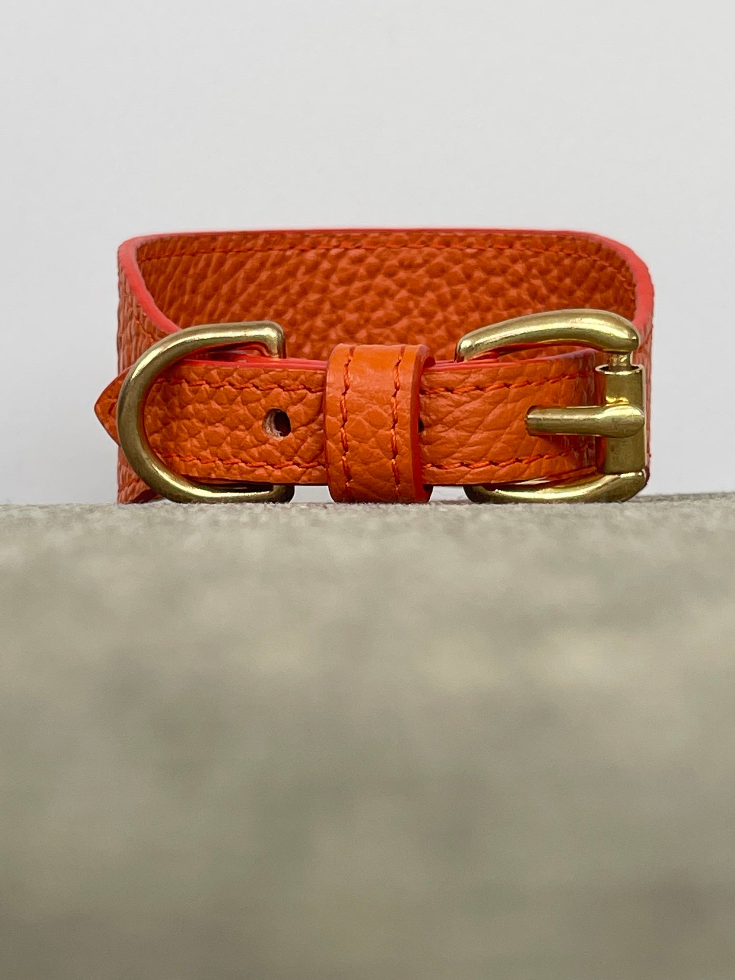 Super soft leather Whippet collar - Burnt Orange