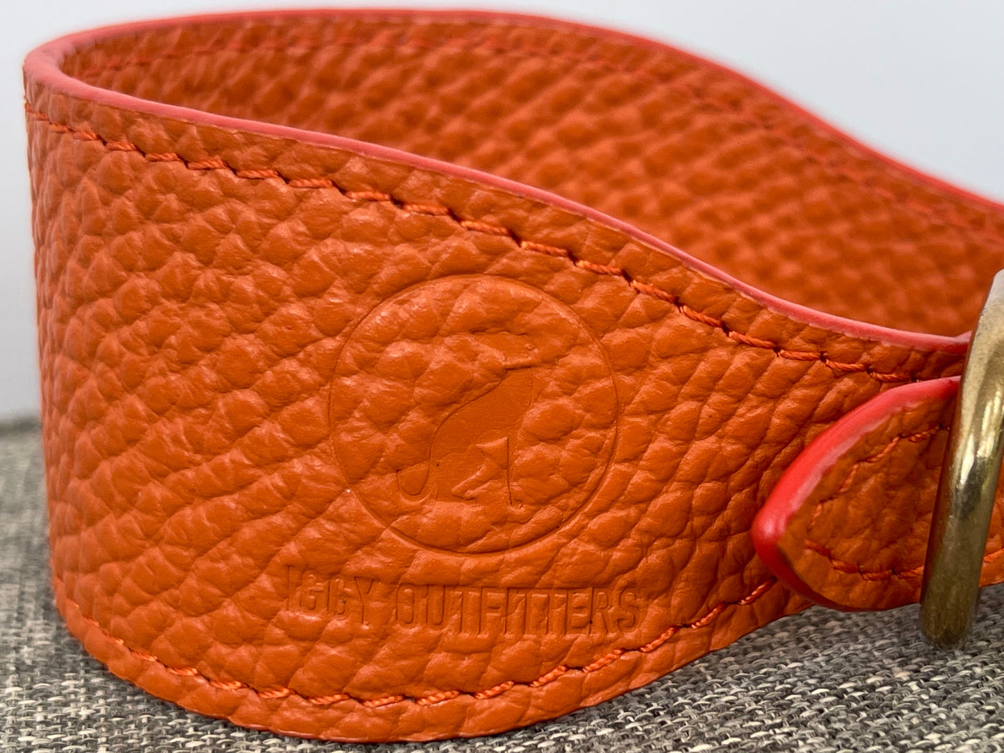 Super soft leather Whippet collar - Burnt Orange