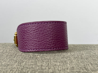 Super soft leather Italian Greyhound collar - Egg Plant Purple