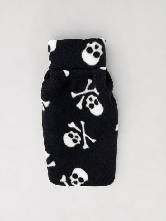Ready to send Italian Greyhound puppy vest with harness hole - Black and white skulls
