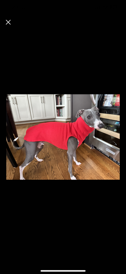 Made to order Italian Greyhound fleece vest jumper size MEDIUM - Plain fleece