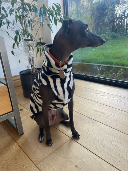 Made to order Italian Greyhound faux fur vest jumper - Zebra