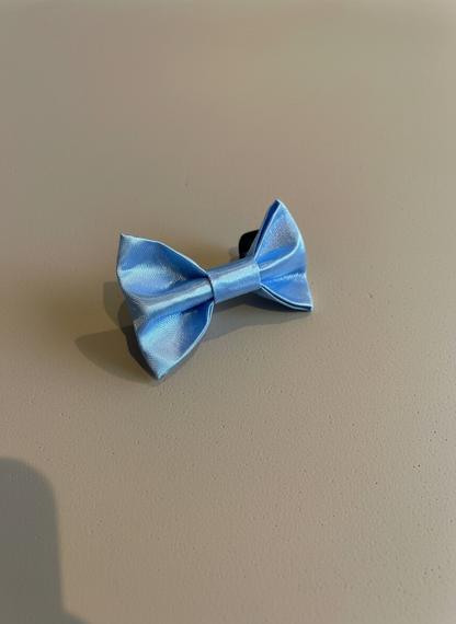 Baby blue satin bow tie