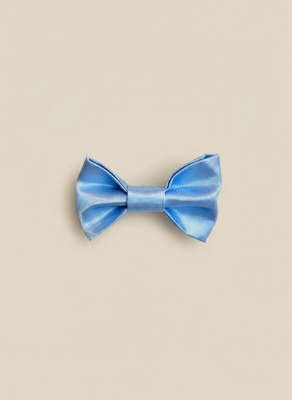 Baby blue satin bow tie