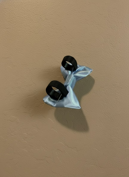 Baby blue satin bow tie