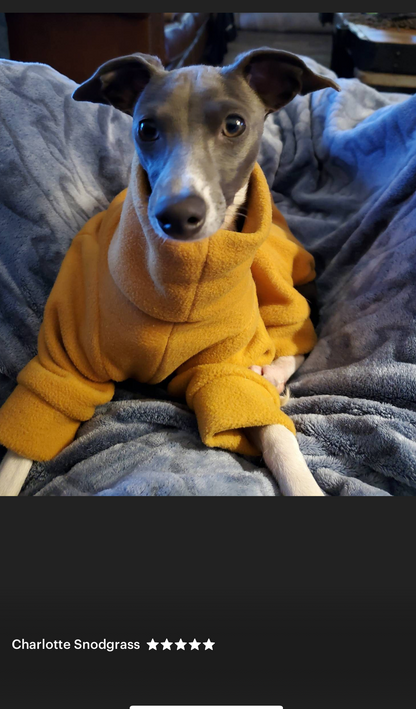 Italian greyhound onesie size L - Plain fleece