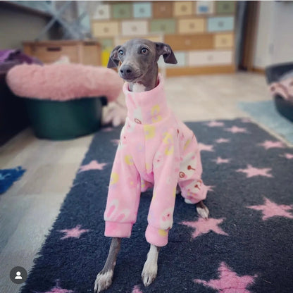 Italian greyhound onesie size L - Patterned fleece