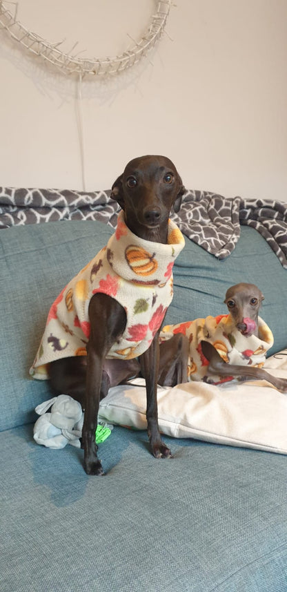 Made to order Italian Greyhound fleece vest jumper size XL - Patterned fleece